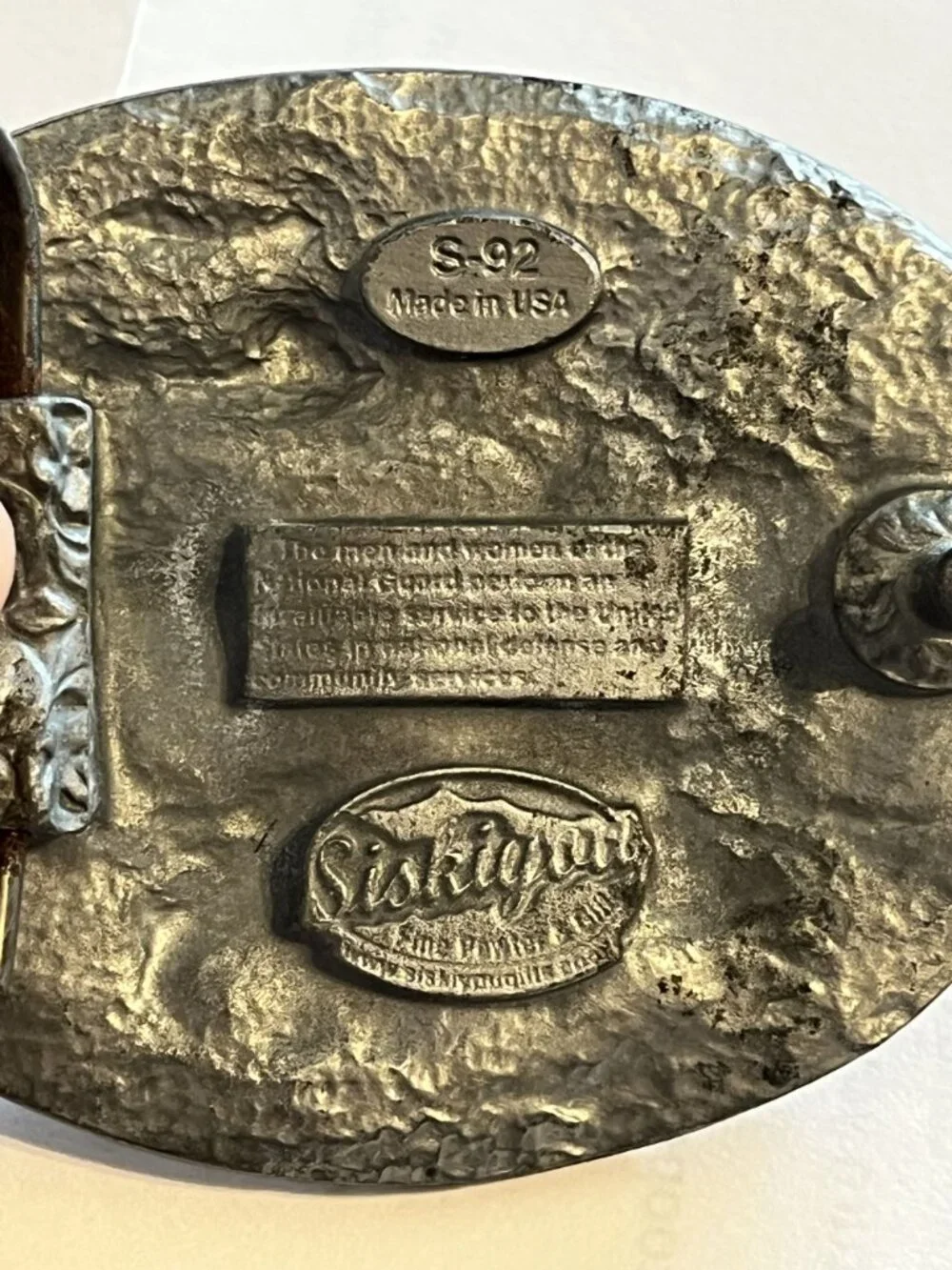 Vintage National Guard Enamel Belt‎ Buckle 3